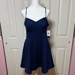 Elegant Navy Blue Cocktail dress. Perfect for holiday parties or elegant dinners